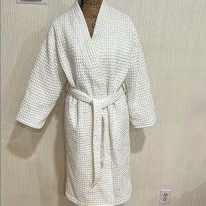 Hotel Collection White Waffle Weave Robe 100%Turkish Cotton